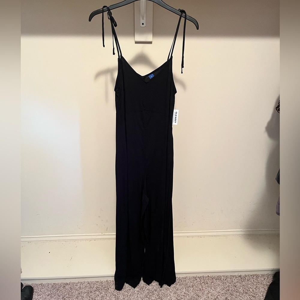 Old Navy Black Tie Shoulder Jumpsuit - Picture 3 of 7